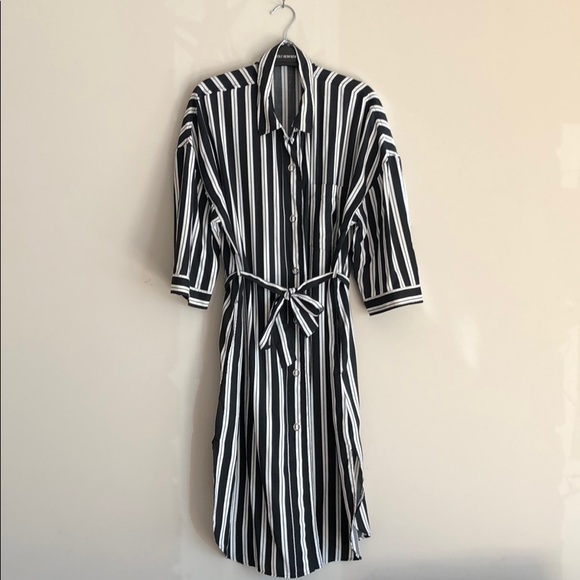 Zara Basic Striped Shirt Dress - Picture 3 of 5